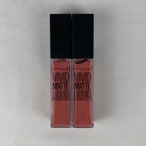 Maybelline Color Sensational Vivid Matte Liquid Lipstick 10 Nude Flush  Lot of 2